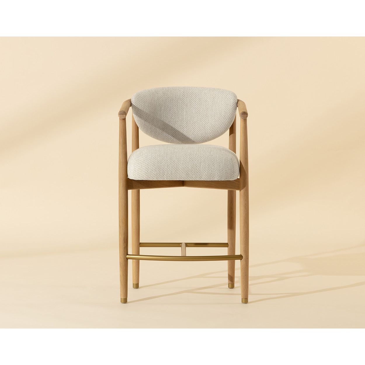 Industrial Wood & Metal Armless Counter Stool for Dining Room