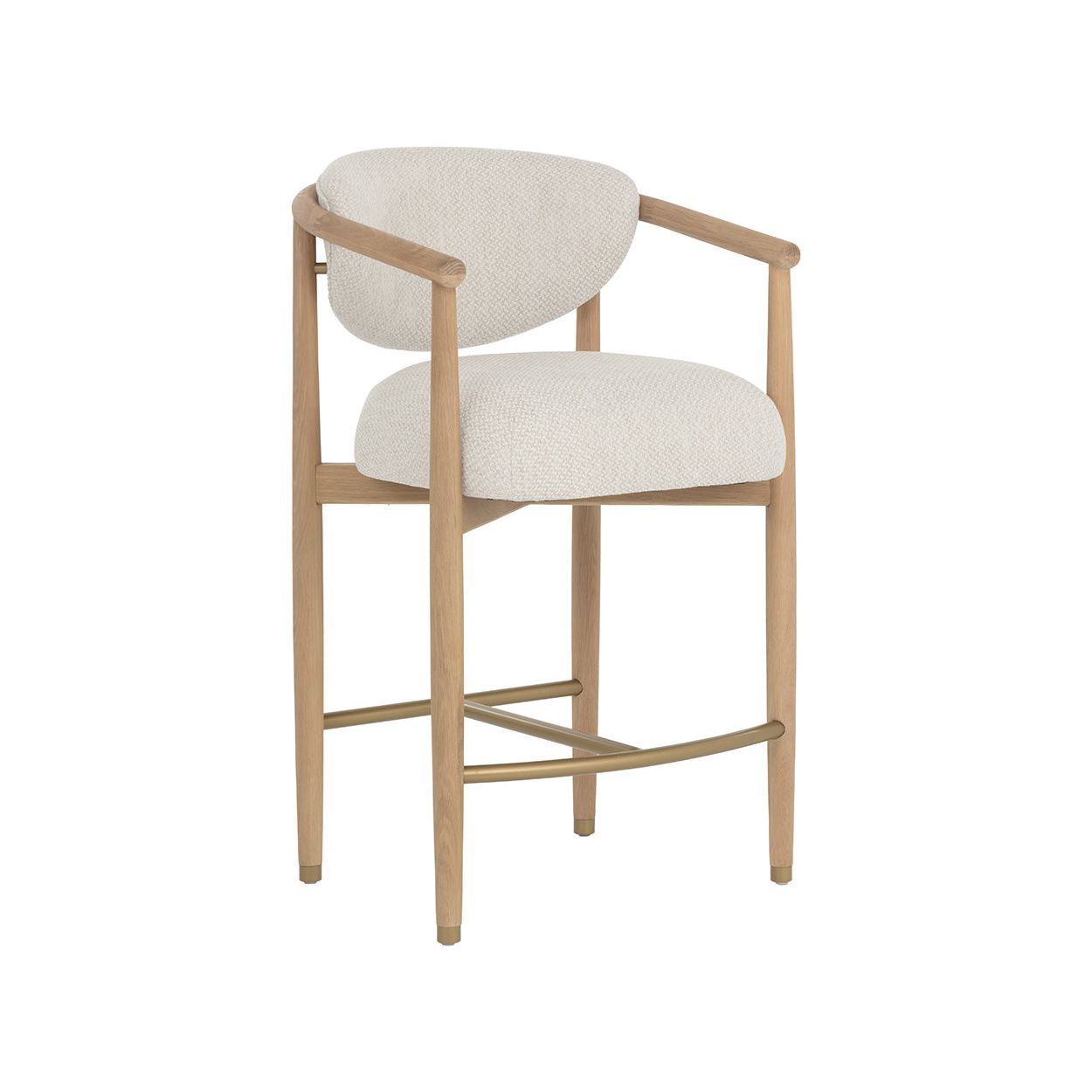 Tabouret de comptoir sans accoudoirs en bois et métal industriels pour salle à manger