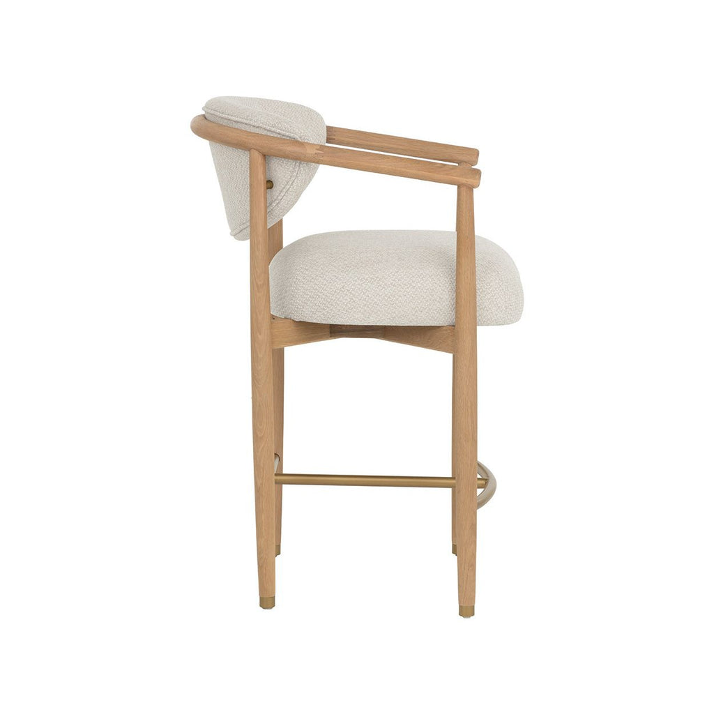 Tabouret de comptoir sans accoudoirs en bois et métal industriels pour salle à manger