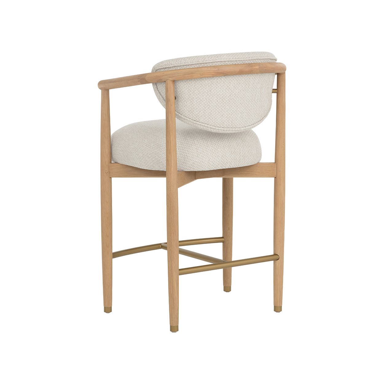 Tabouret de comptoir sans accoudoirs en bois et métal industriels pour salle à manger