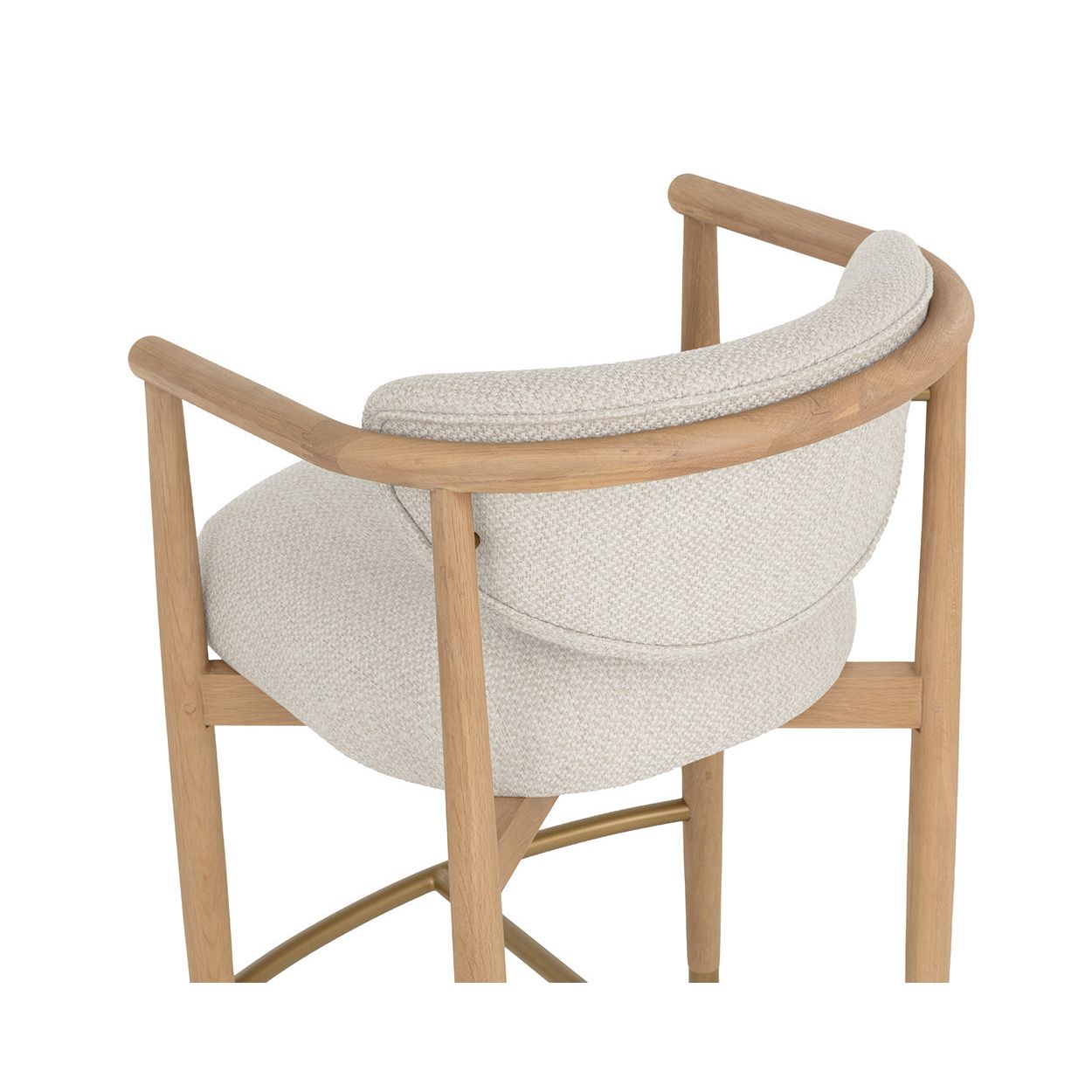 Tabouret de comptoir sans accoudoirs en bois et métal industriels pour salle à manger