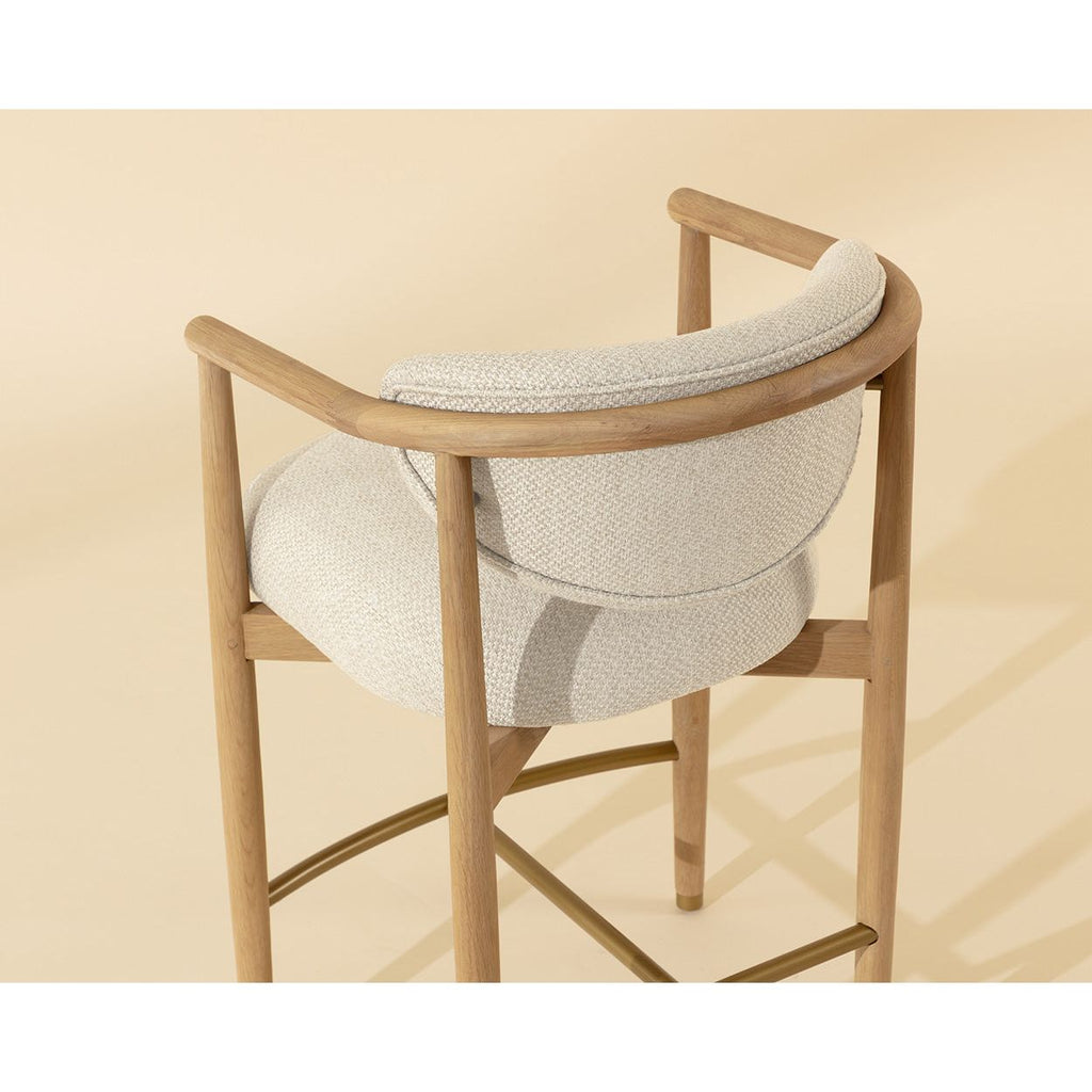 Tabouret de comptoir sans accoudoirs en bois et métal industriels pour salle à manger