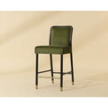 Tabouret de comptoir contemporain en tissu et cuir avec coussin pour salle à manger