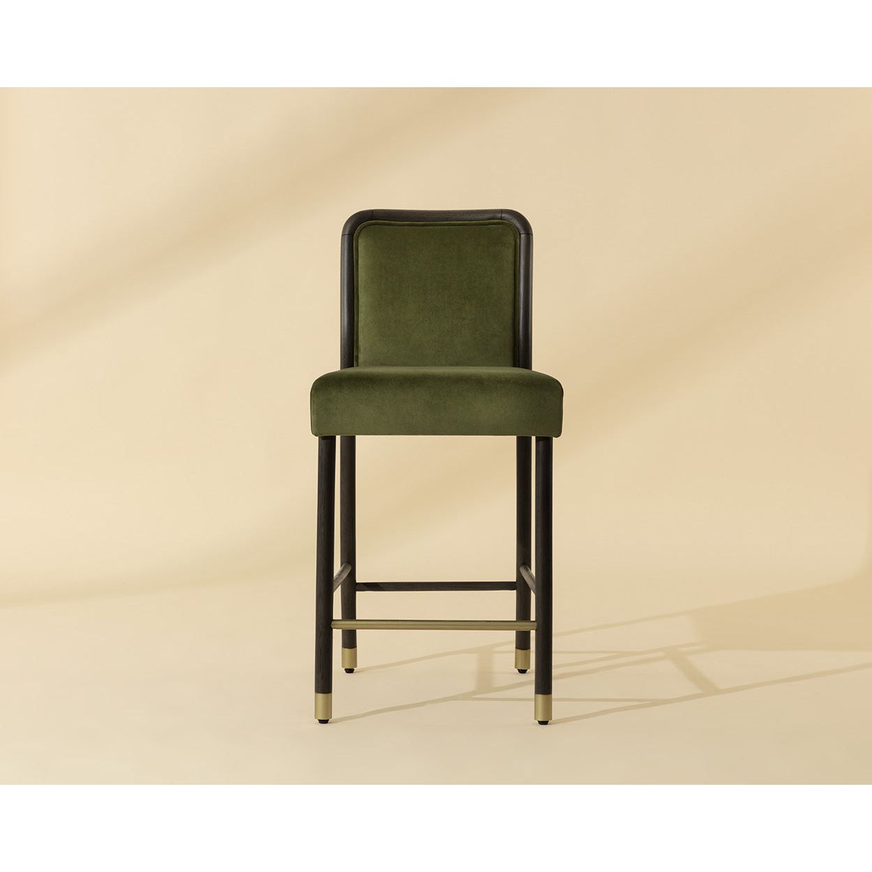 Tabouret de comptoir contemporain en tissu et cuir avec coussin pour salle à manger