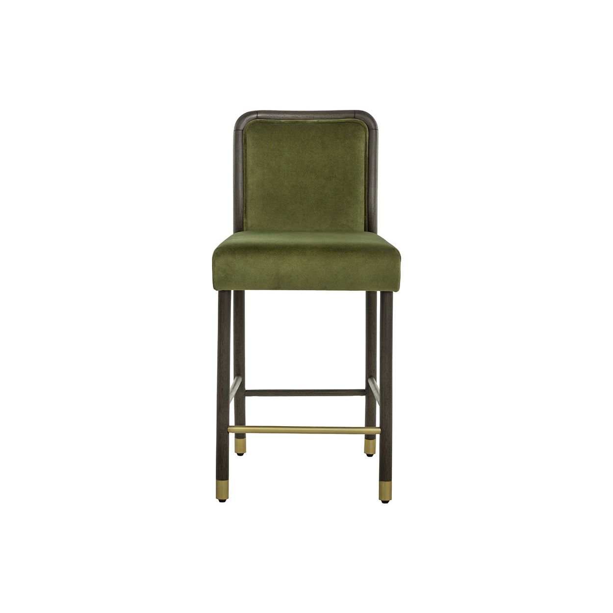 Tabouret de comptoir contemporain en tissu et cuir avec coussin pour salle à manger
