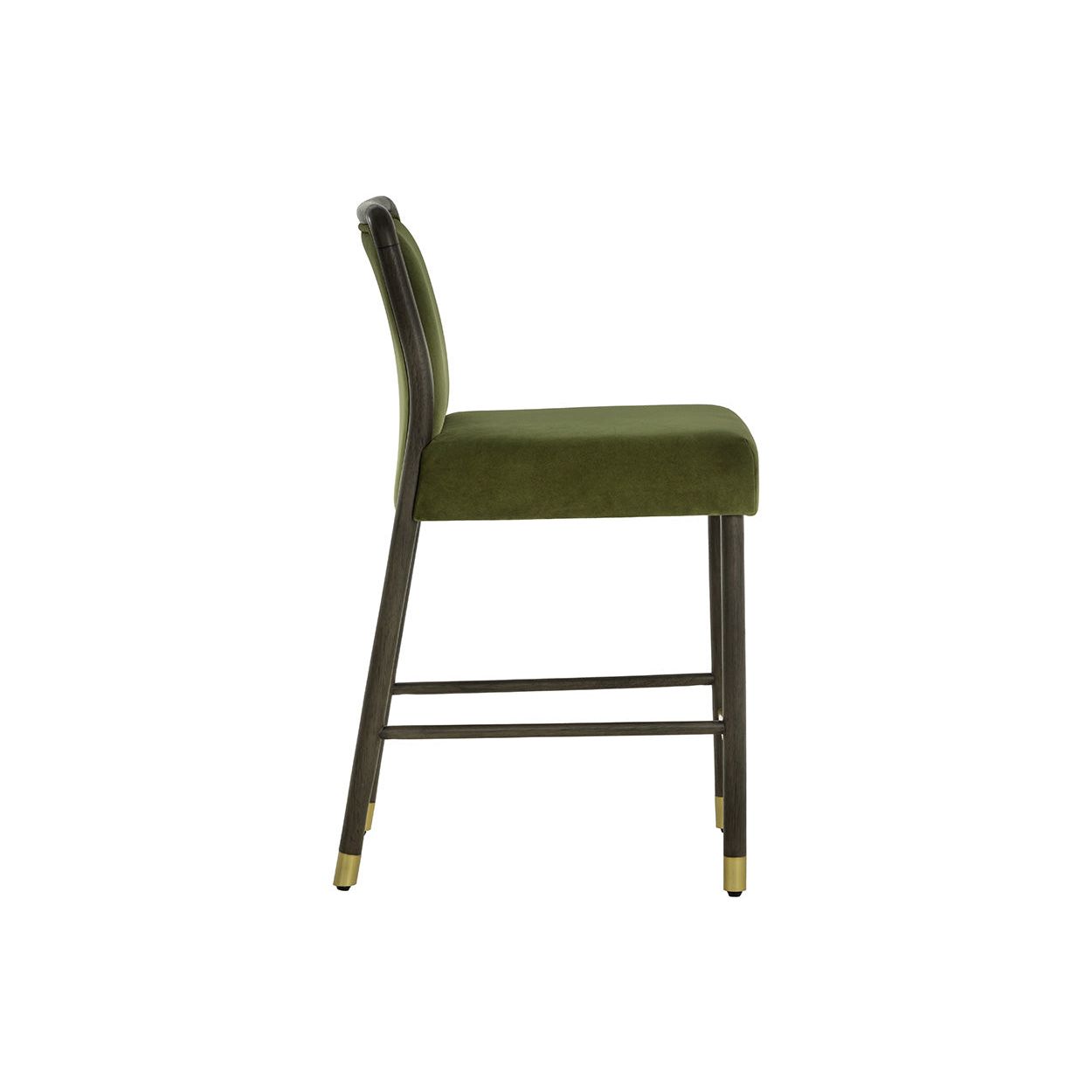 Tabouret de comptoir contemporain en tissu et cuir avec coussin pour salle à manger