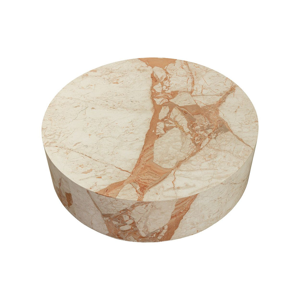 Table basse ronde moderne en bois avec base solide pour salon
