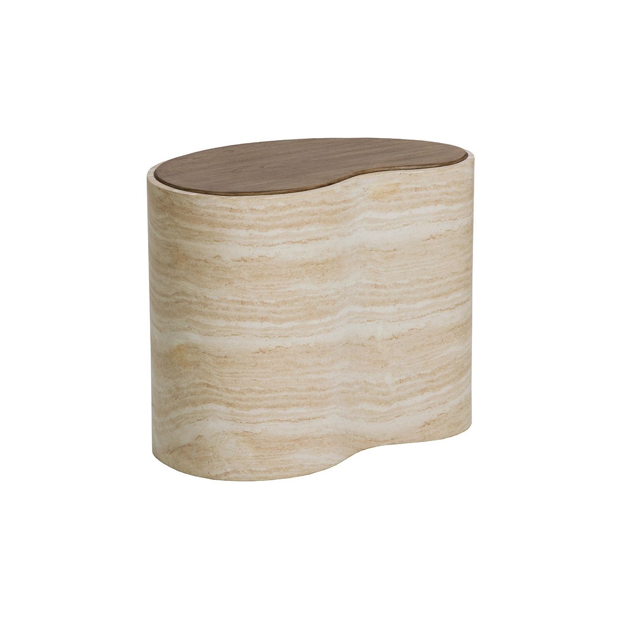 Japanese-Inspired Wood Coffee Table with Geometric Base - Small for Living Room