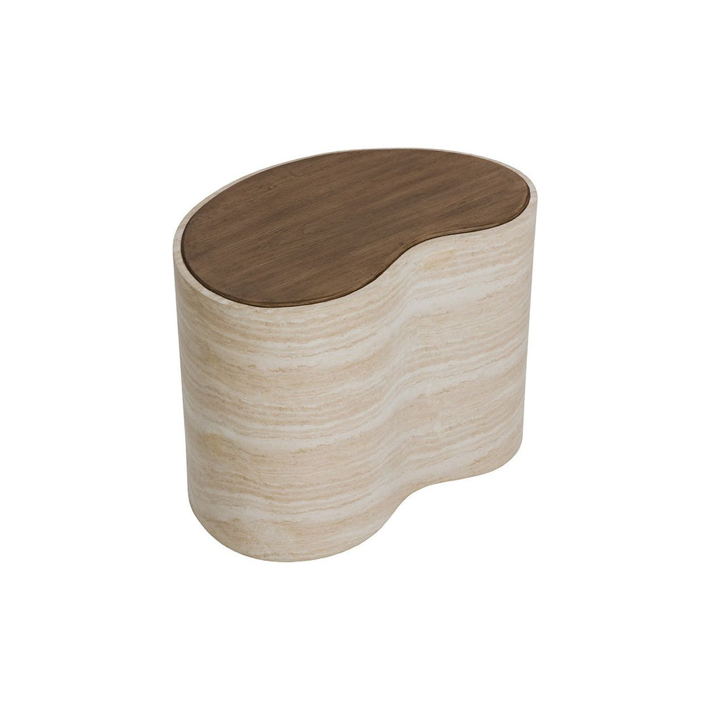 Table basse en bois d'inspiration japonaise avec piètement géométrique - Petite pour salon
