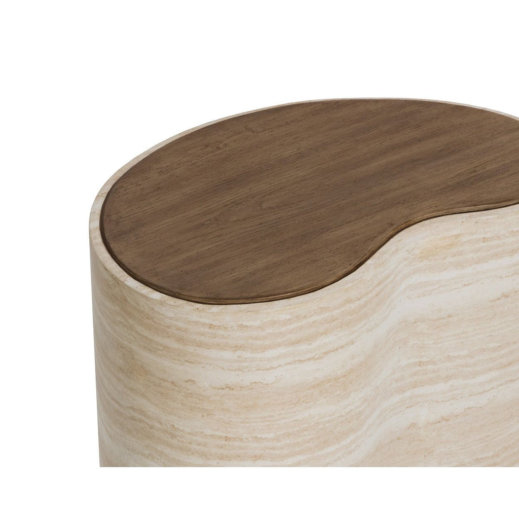 Table basse en bois d'inspiration japonaise avec piètement géométrique - Petite pour salon