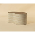 Table basse en bois d'inspiration japonaise avec piètement géométrique - Moyenne pour le salon