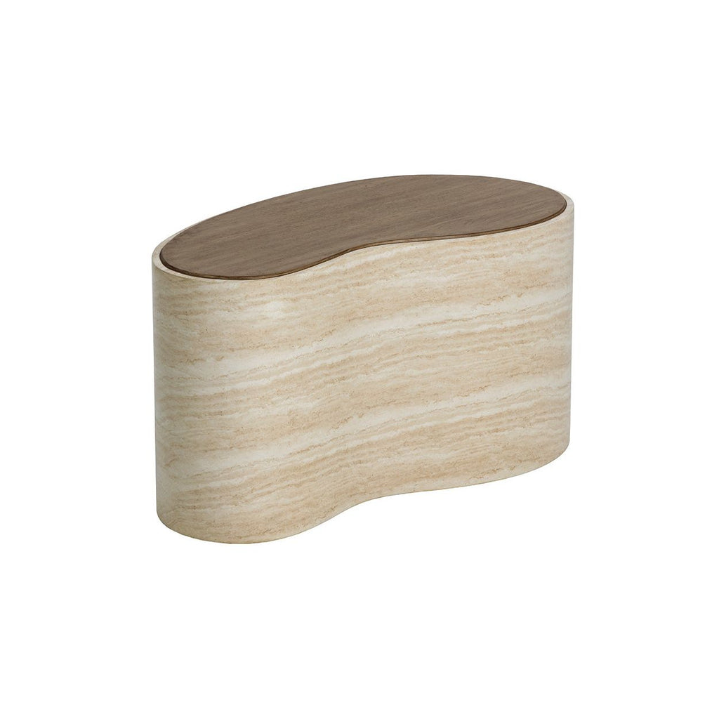 Table basse en bois d'inspiration japonaise avec piètement géométrique - Moyenne pour le salon