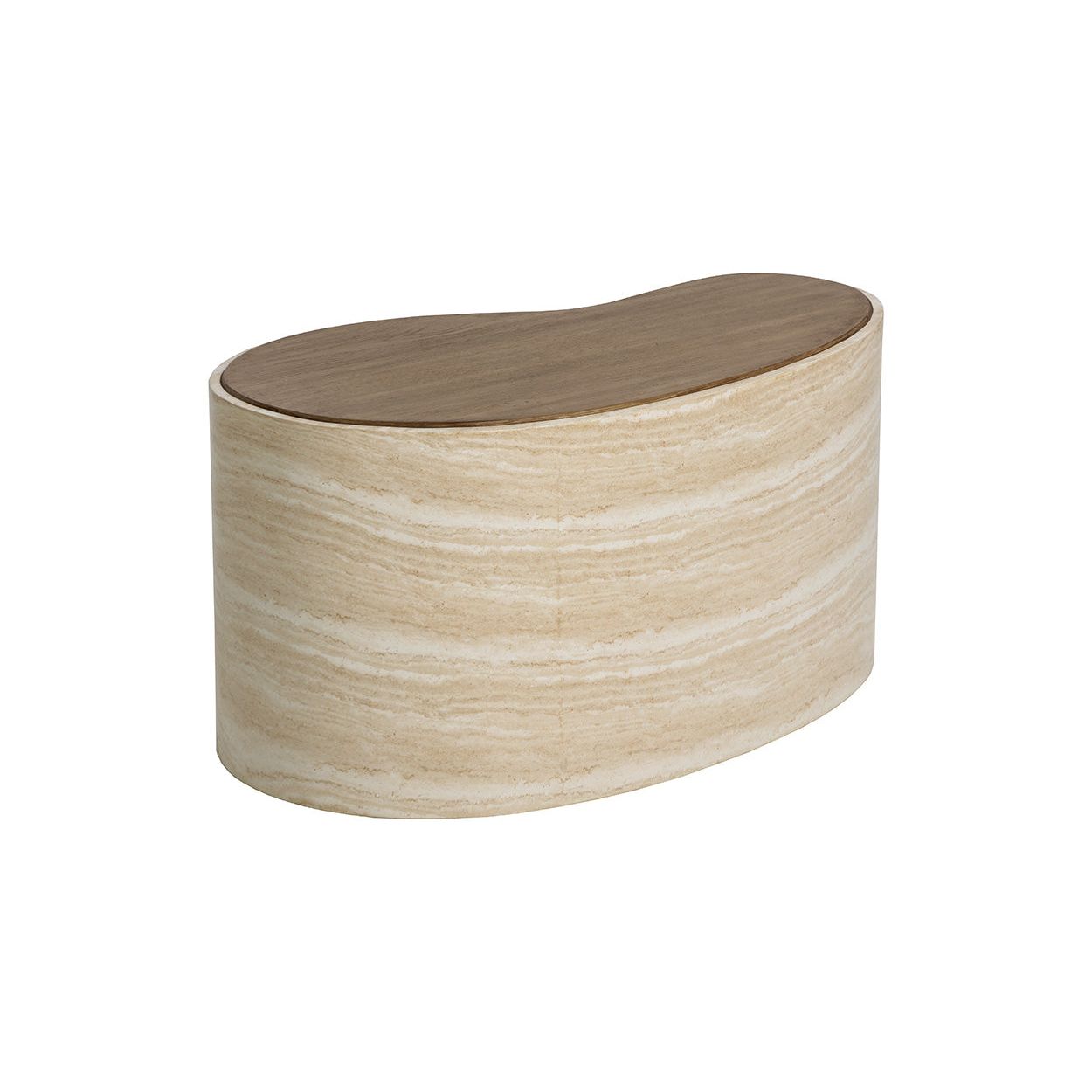 Table basse en bois d'inspiration japonaise avec piètement géométrique - Moyenne pour le salon