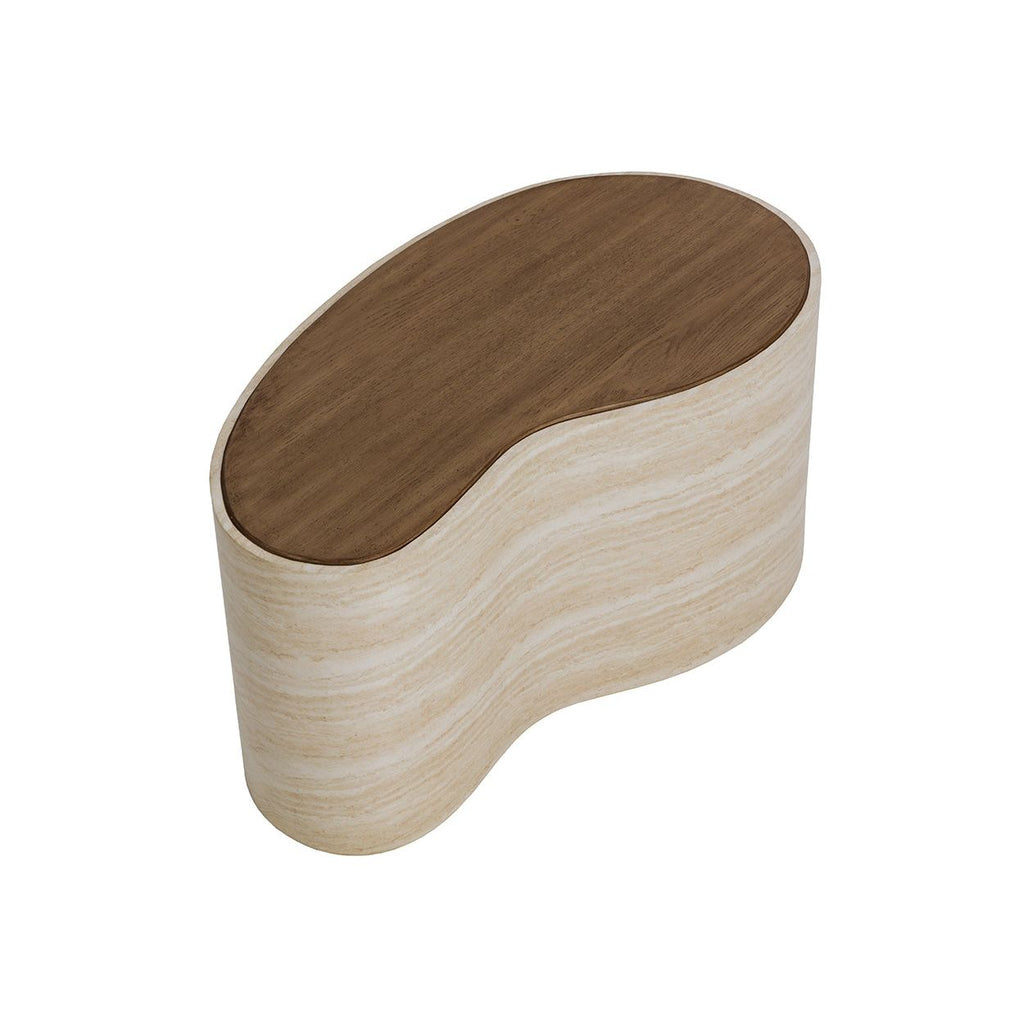 Table basse en bois d'inspiration japonaise avec piètement géométrique - Moyenne pour le salon