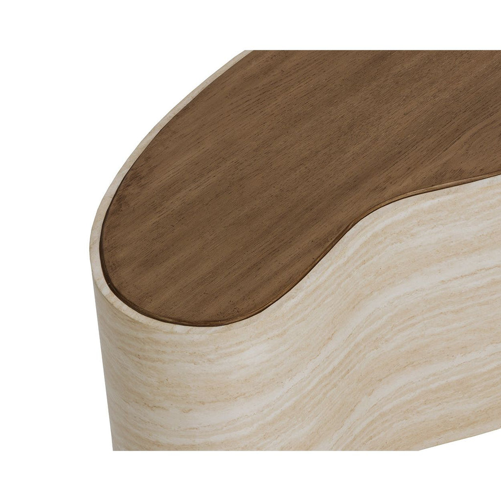 Table basse en bois d'inspiration japonaise avec piètement géométrique - Moyenne pour le salon