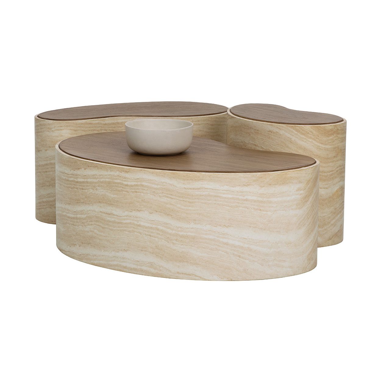Table basse en bois d'inspiration japonaise avec piètement géométrique - Moyenne pour le salon