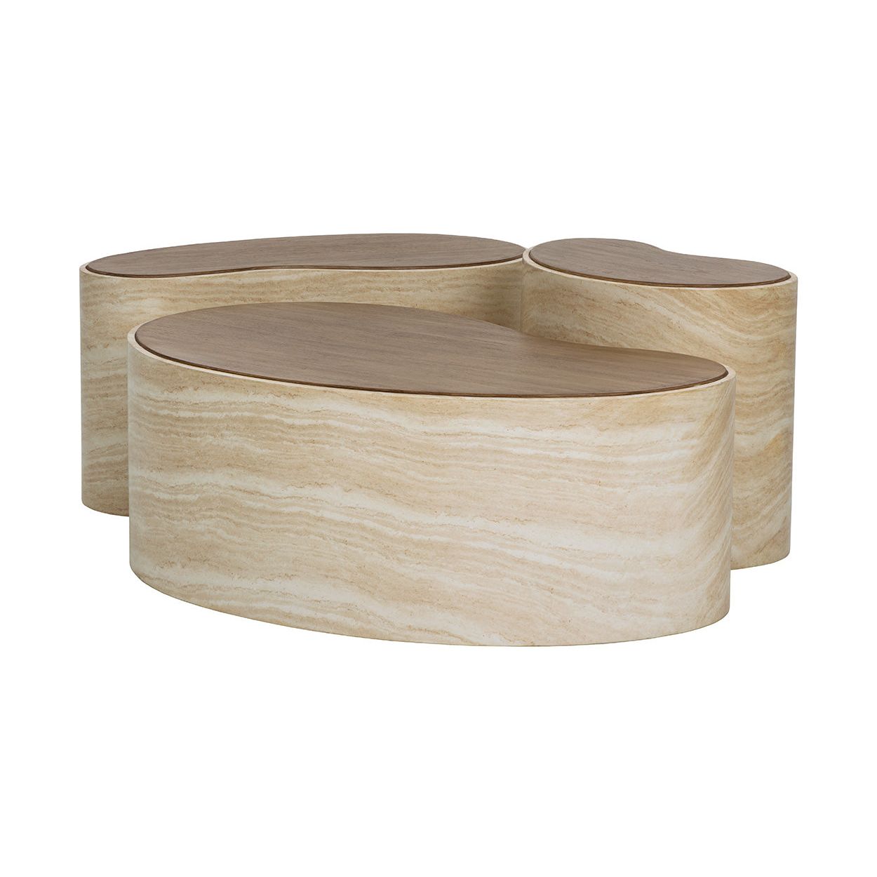 Table basse en bois d'inspiration japonaise avec piètement géométrique - Moyenne pour le salon