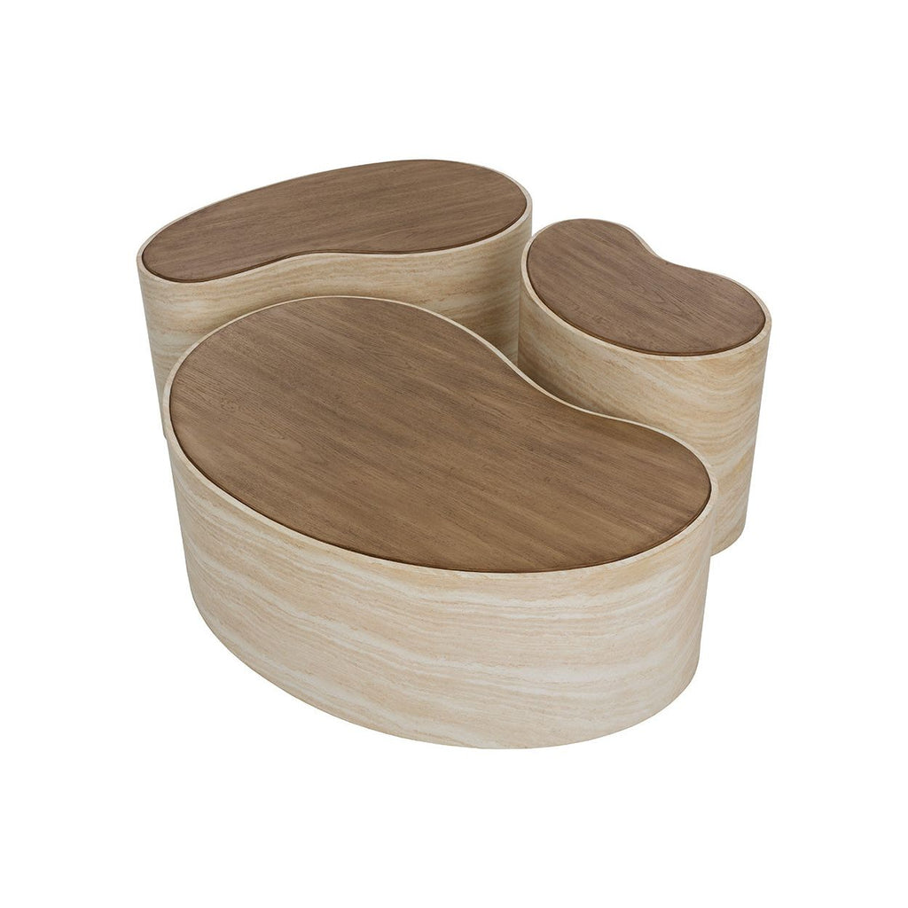 Table basse en bois d'inspiration japonaise avec piètement géométrique - Moyenne pour le salon