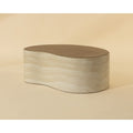 Table basse en bois d'inspiration japonaise avec piètement géométrique - Grande pour salon