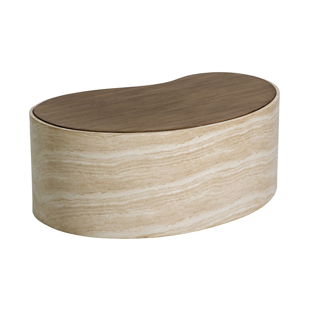 Table basse en bois d'inspiration japonaise avec piètement géométrique - Grande pour salon