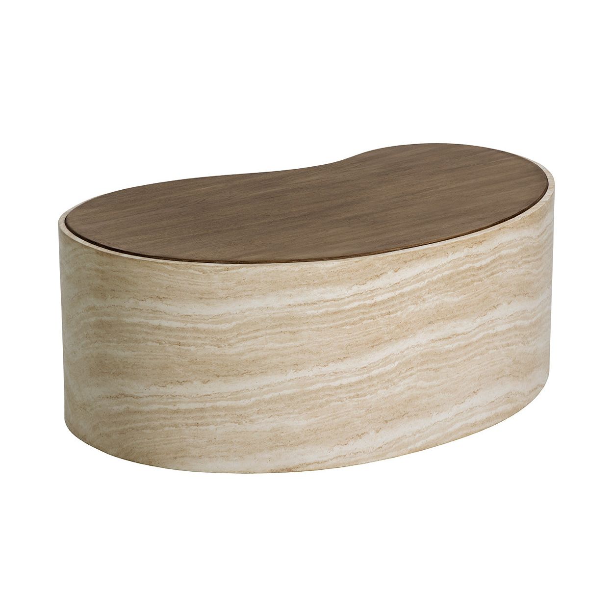 Table basse en bois d'inspiration japonaise avec piètement géométrique - Grande pour salon