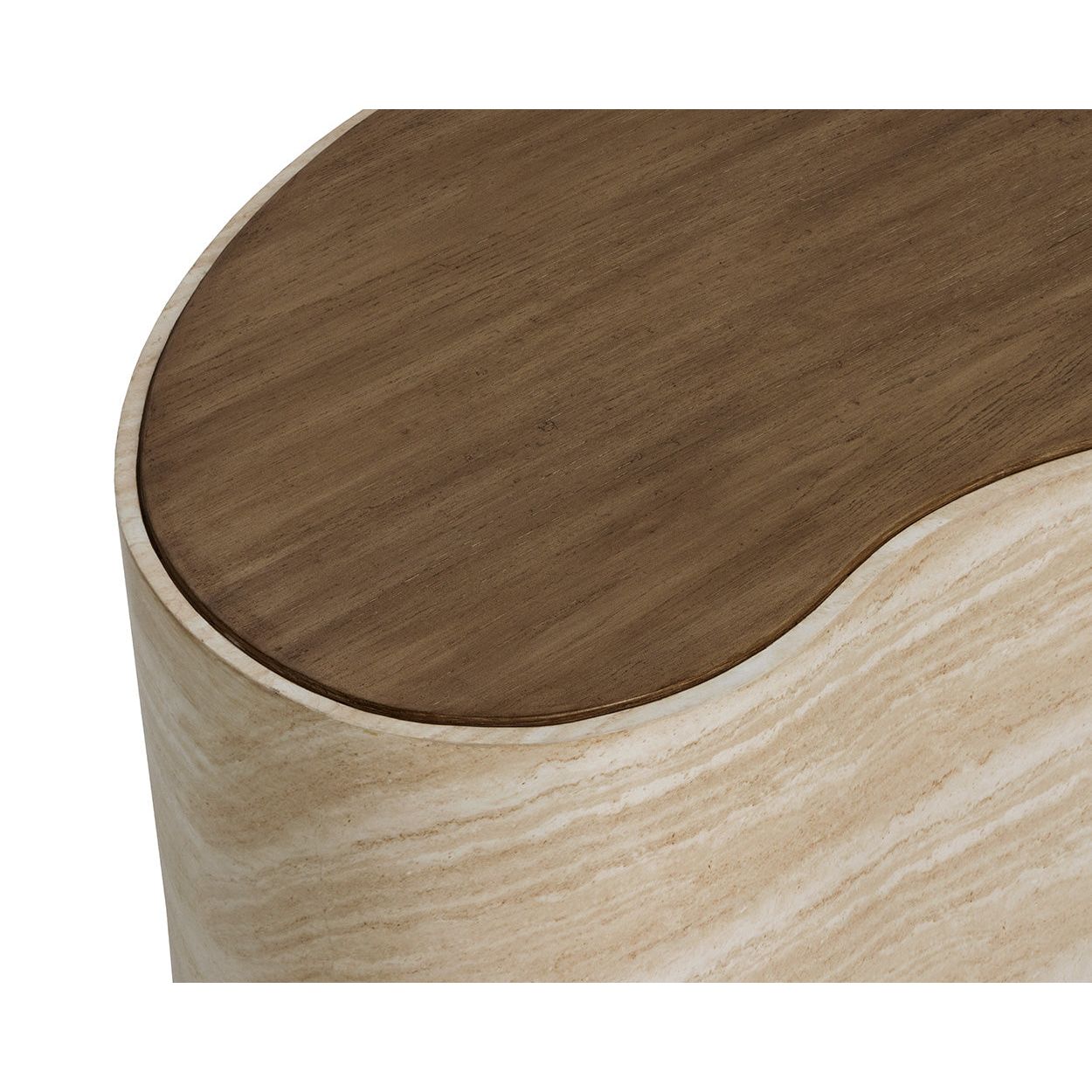 Table basse en bois d'inspiration japonaise avec piètement géométrique - Grande pour salon