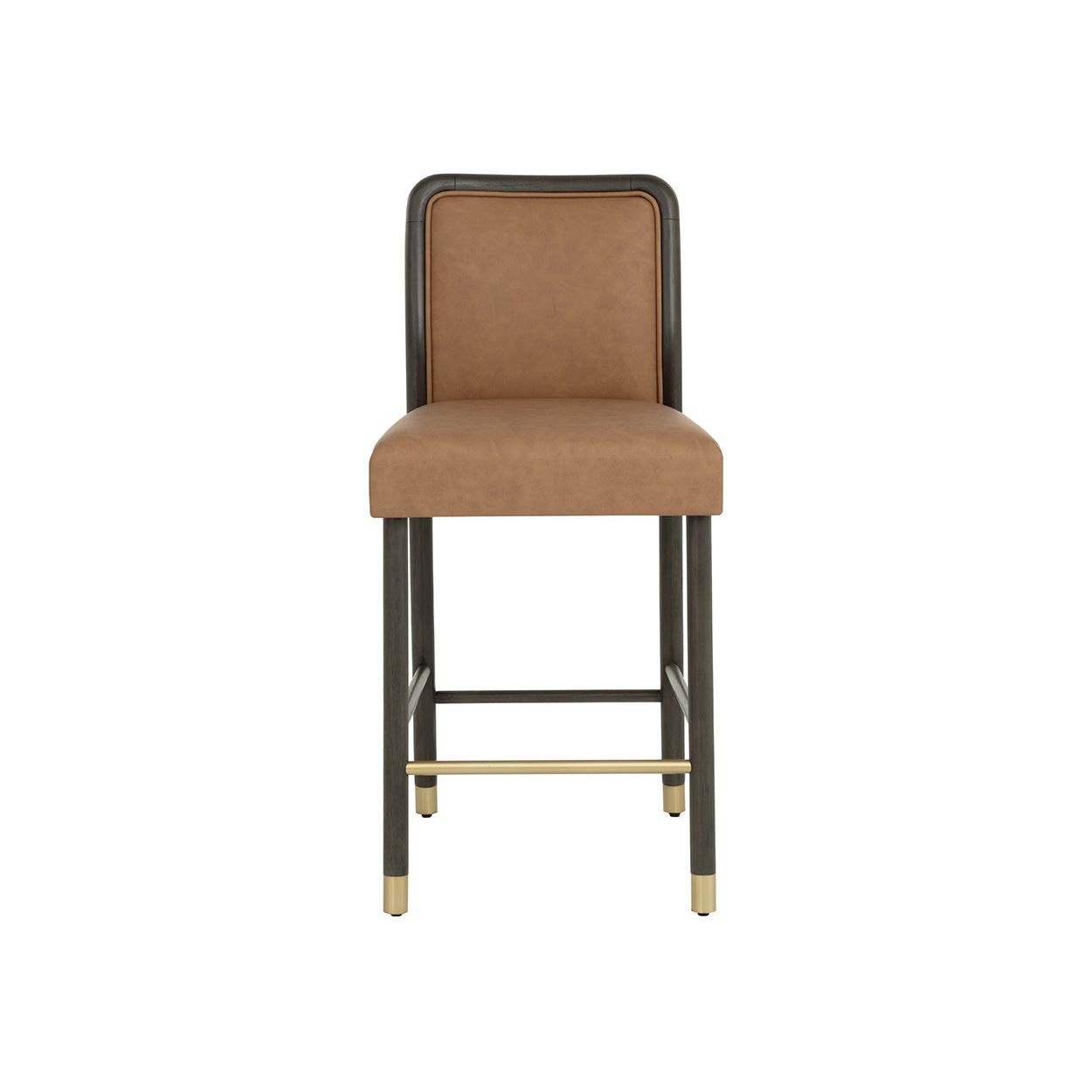 Contemporary Fabric & Leather Metal Counter Stool with Cushion for Dining Room