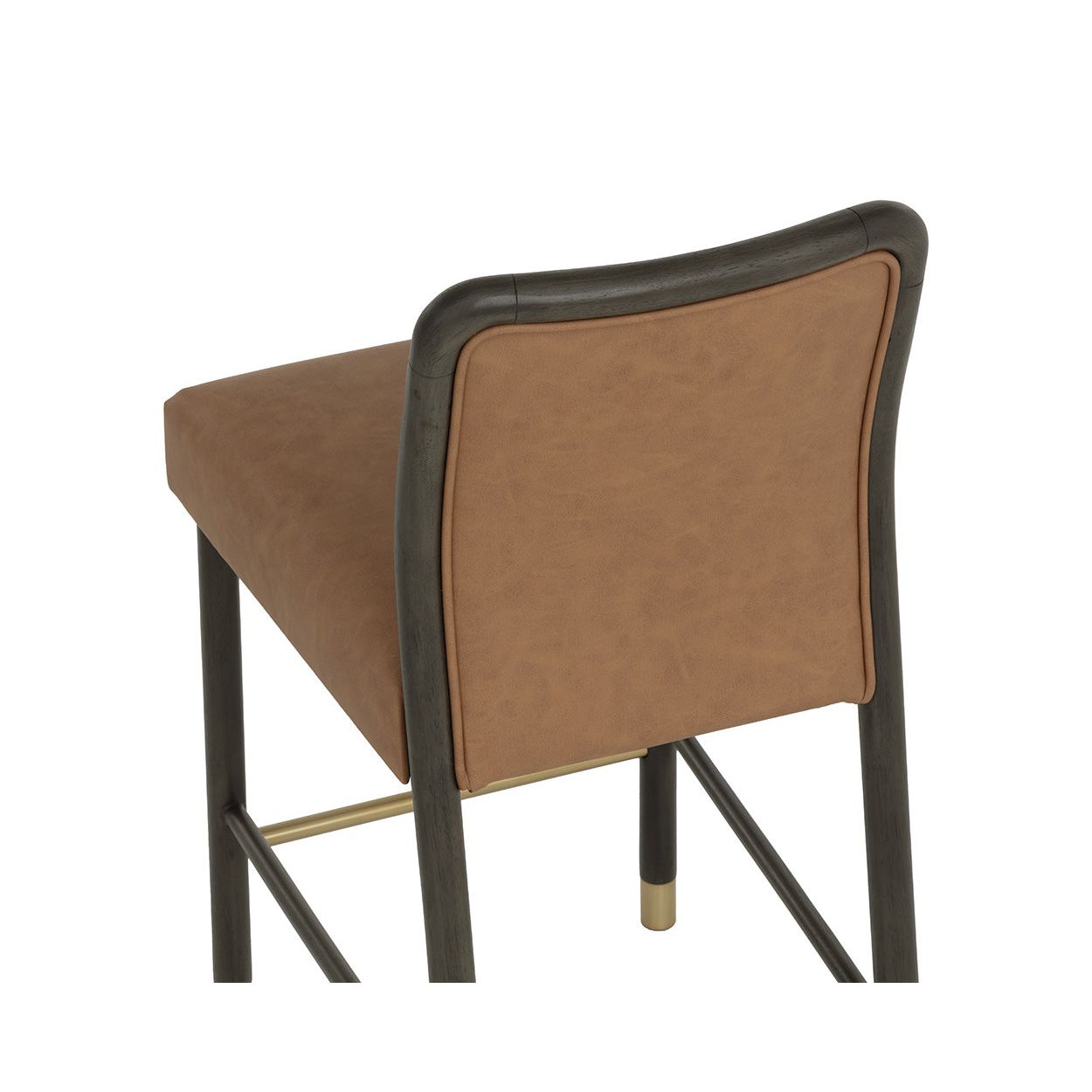 Tabouret de comptoir contemporain en tissu et cuir avec coussin pour salle à manger