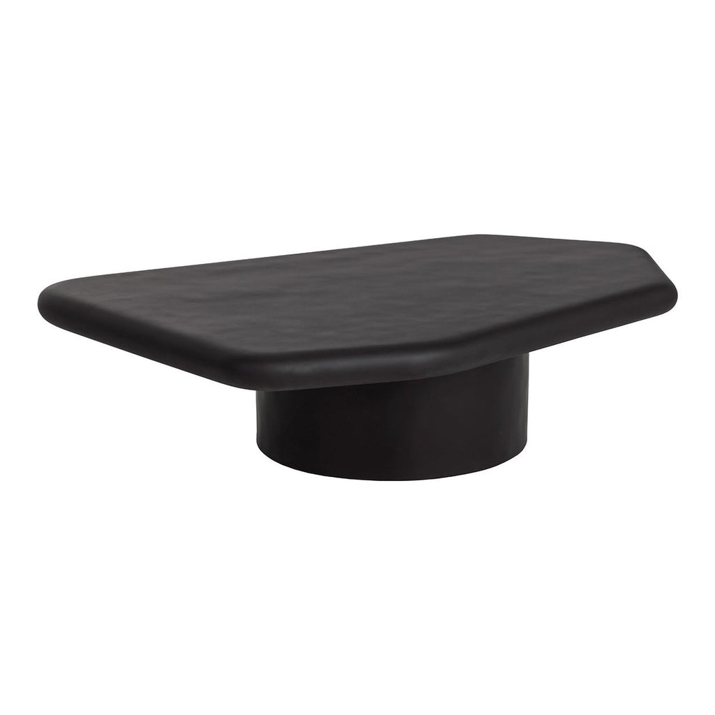 Table basse moderne en bois et métal avec base à cadre ouvert - Grande pour le salon