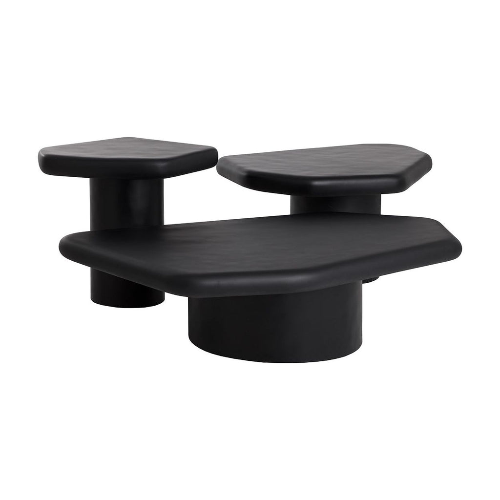 Table basse moderne en bois et métal avec base à cadre ouvert - Grande pour le salon