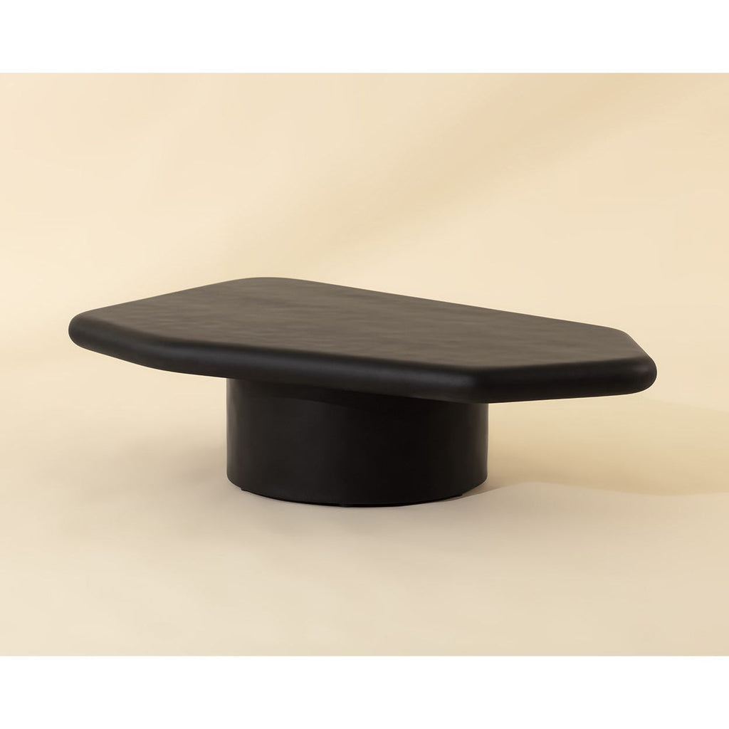 Table basse moderne en bois et métal avec base à cadre ouvert - Grande pour le salon