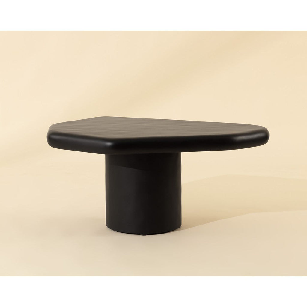 Table basse moderne en bois et métal avec base ouverte - Petite pour salon