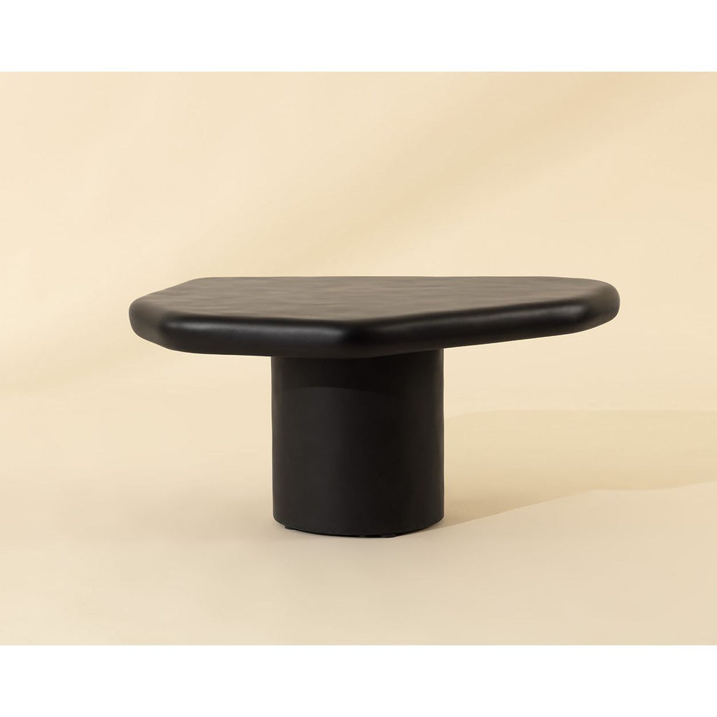 Table basse moderne en bois et métal avec base ouverte - Petite pour salon