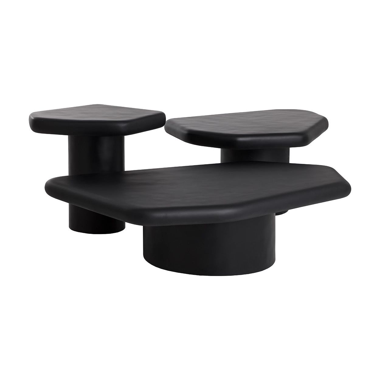 Table basse moderne en bois et métal avec base ouverte - Petite pour salon