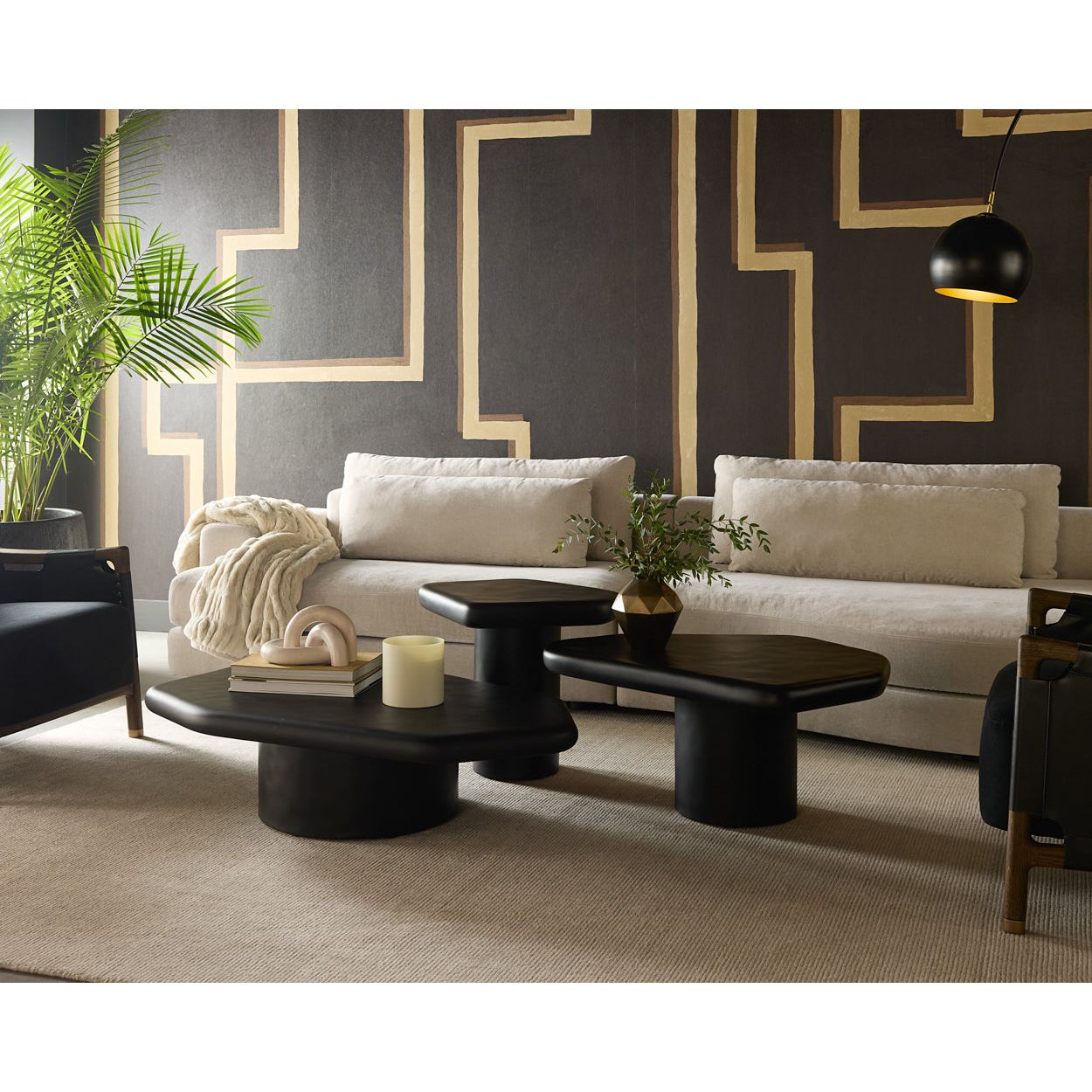 Modern Wood & Metal Coffee Table with Open Frame Base - Small for Living Room
