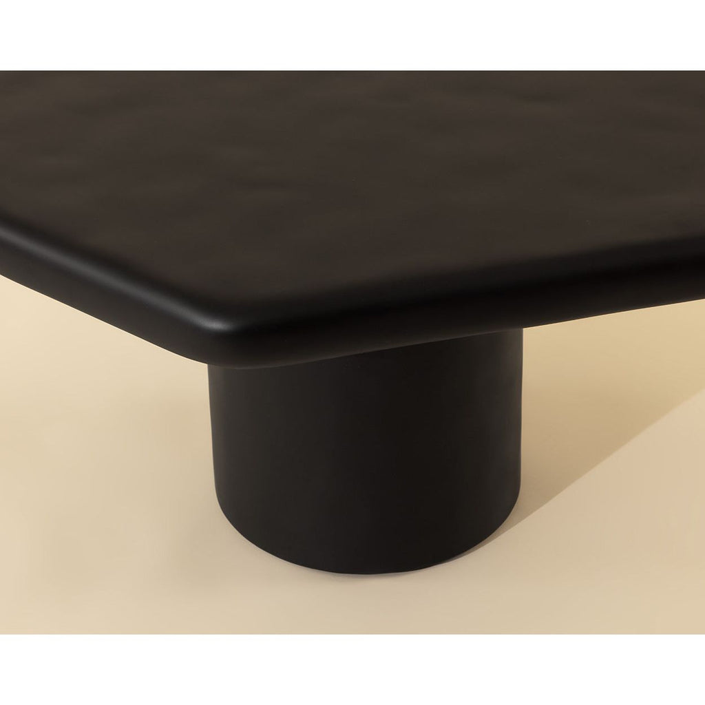 Table basse moderne en bois et métal avec base ouverte - Petite pour salon