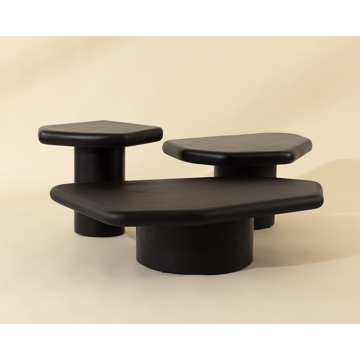Table basse moderne en bois et métal avec base ouverte - Petite pour salon