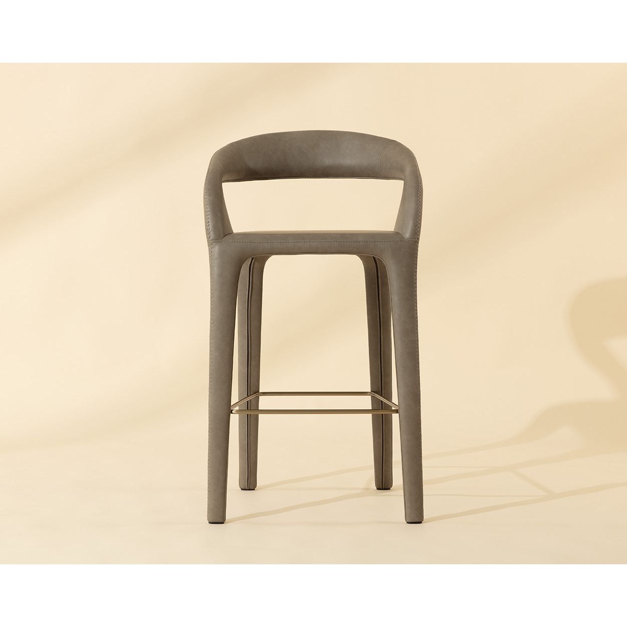 Modern Upholstered Metal Barstool with Cushion Seat for Dining Room