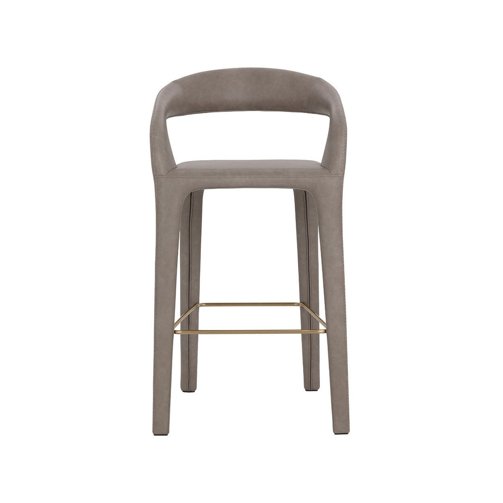 Tabouret de bar moderne en métal rembourré avec coussin pour salle à manger
