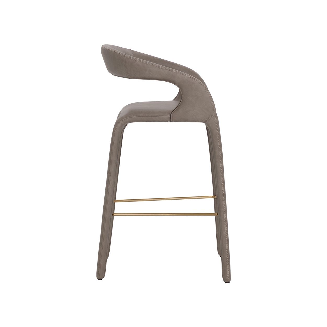 Modern Upholstered Metal Barstool with Cushion Seat for Dining Room