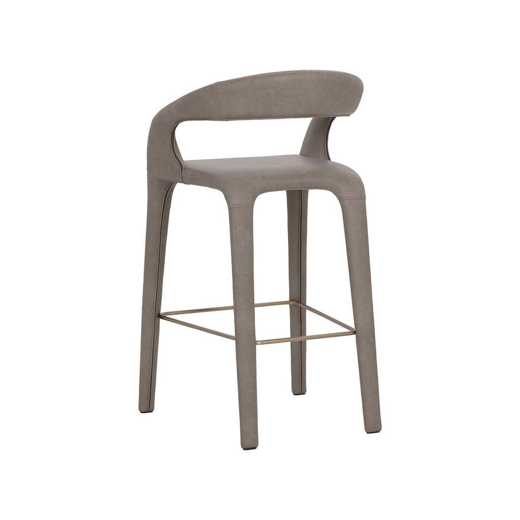Tabouret de bar moderne en métal rembourré avec coussin pour salle à manger