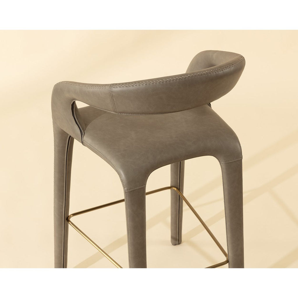 Tabouret de bar moderne en métal rembourré avec coussin pour salle à manger