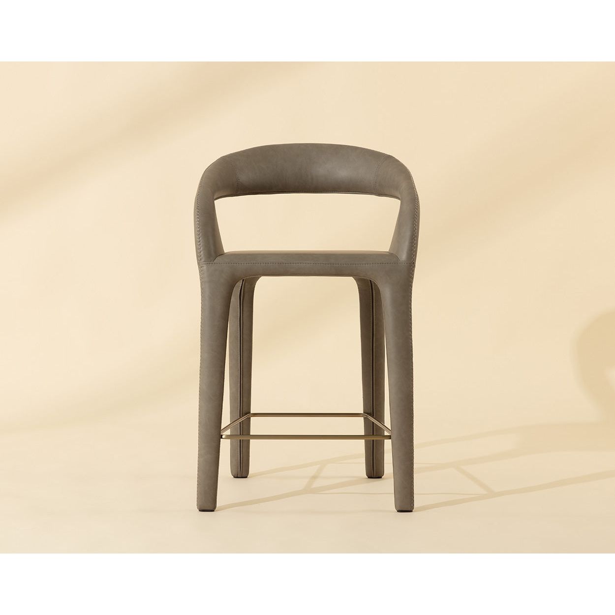Modern Upholstered Metal Counter Stool with Cushion Seat for Dining Room