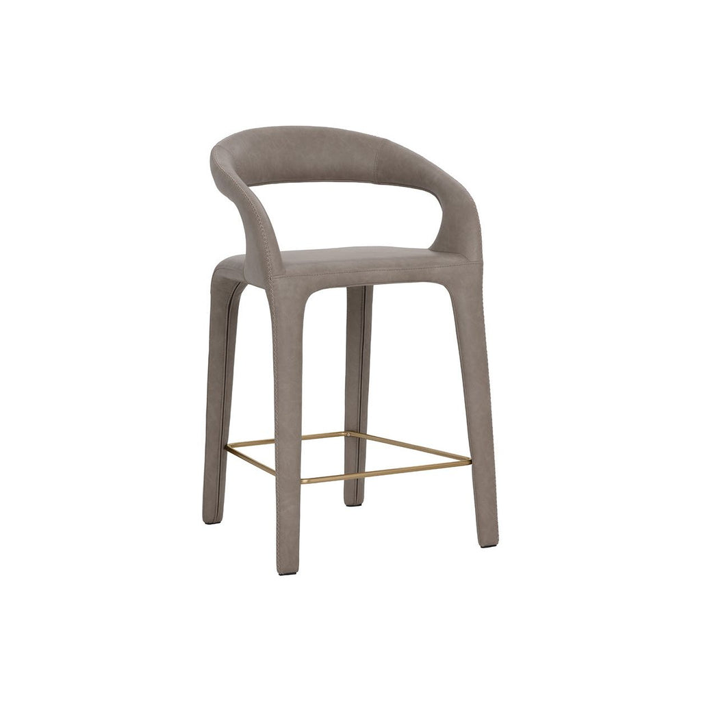 Tabouret de comptoir moderne en métal rembourré avec assise coussinée pour salle à manger