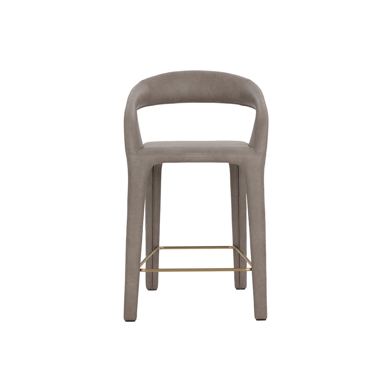 Modern Upholstered Metal Counter Stool with Cushion Seat for Dining Room