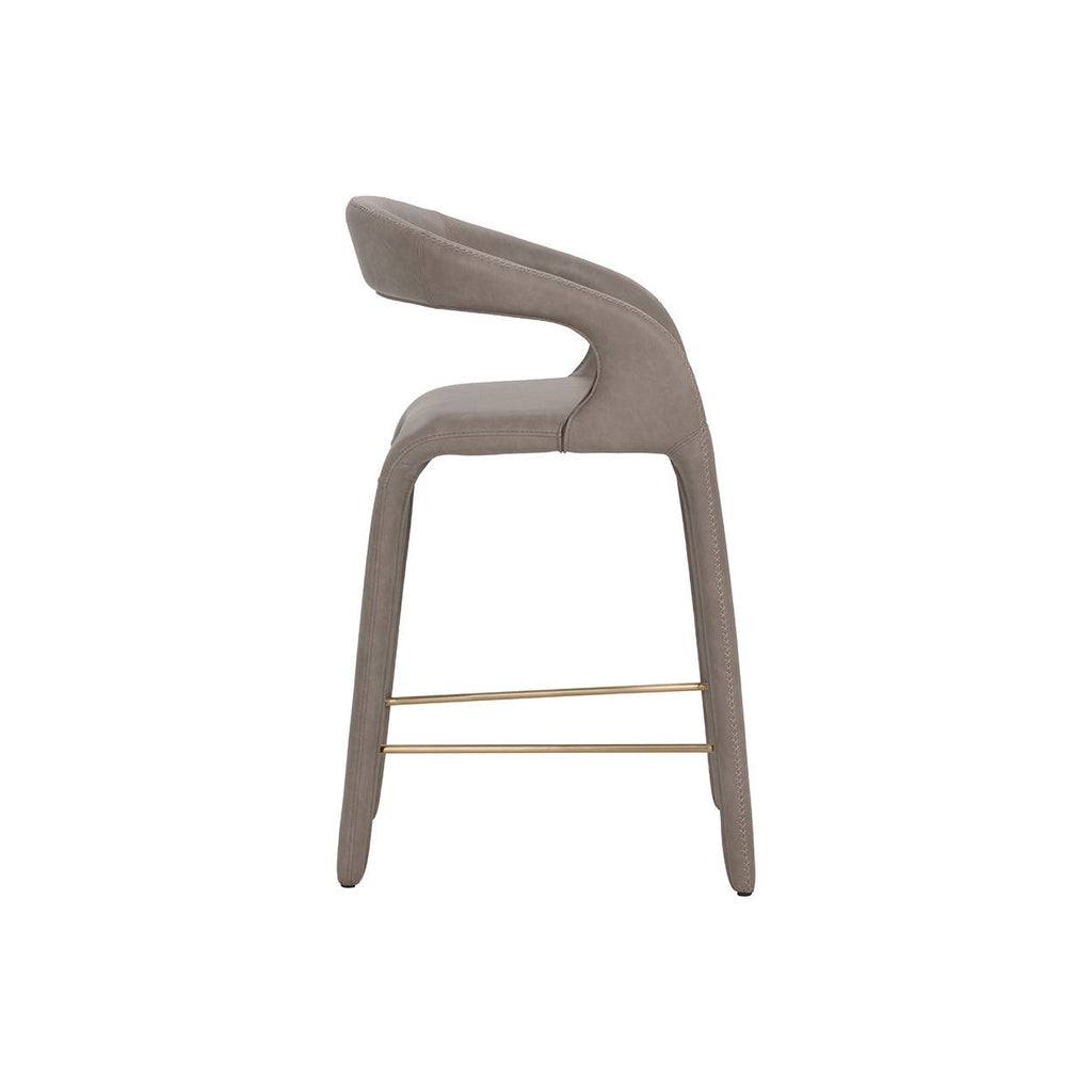 Tabouret de comptoir moderne en métal rembourré avec assise coussinée pour salle à manger