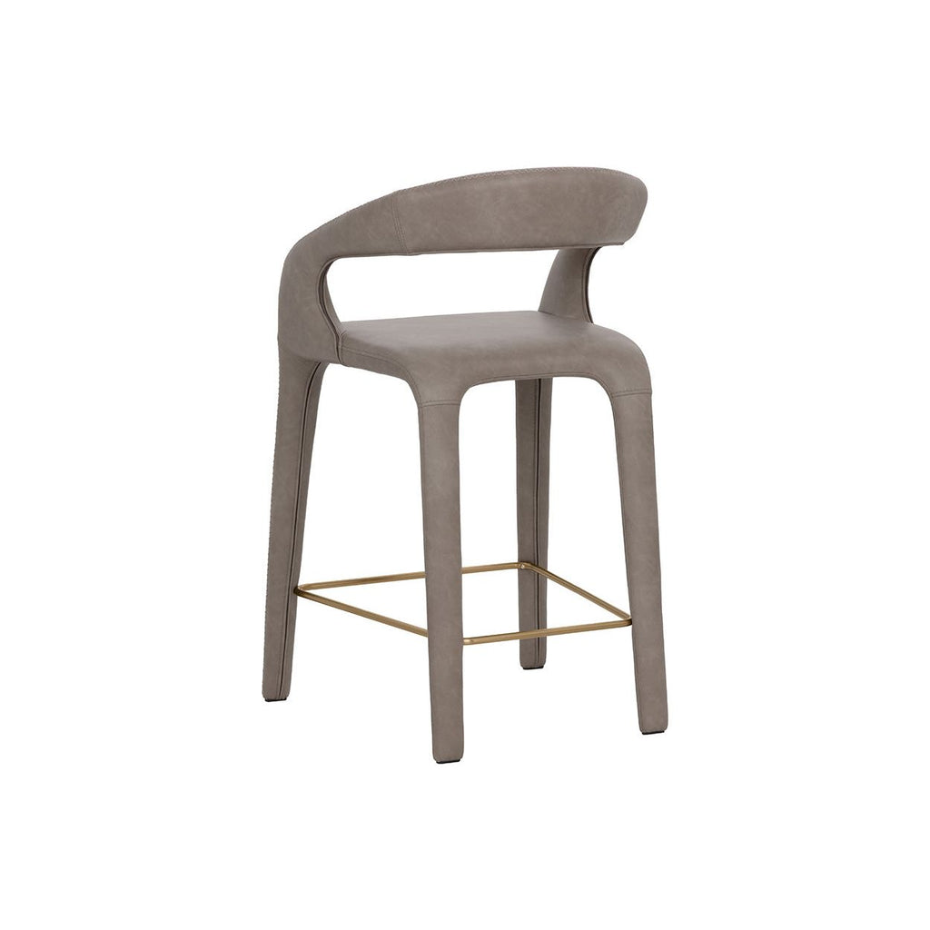 Tabouret de comptoir moderne en métal rembourré avec assise coussinée pour salle à manger