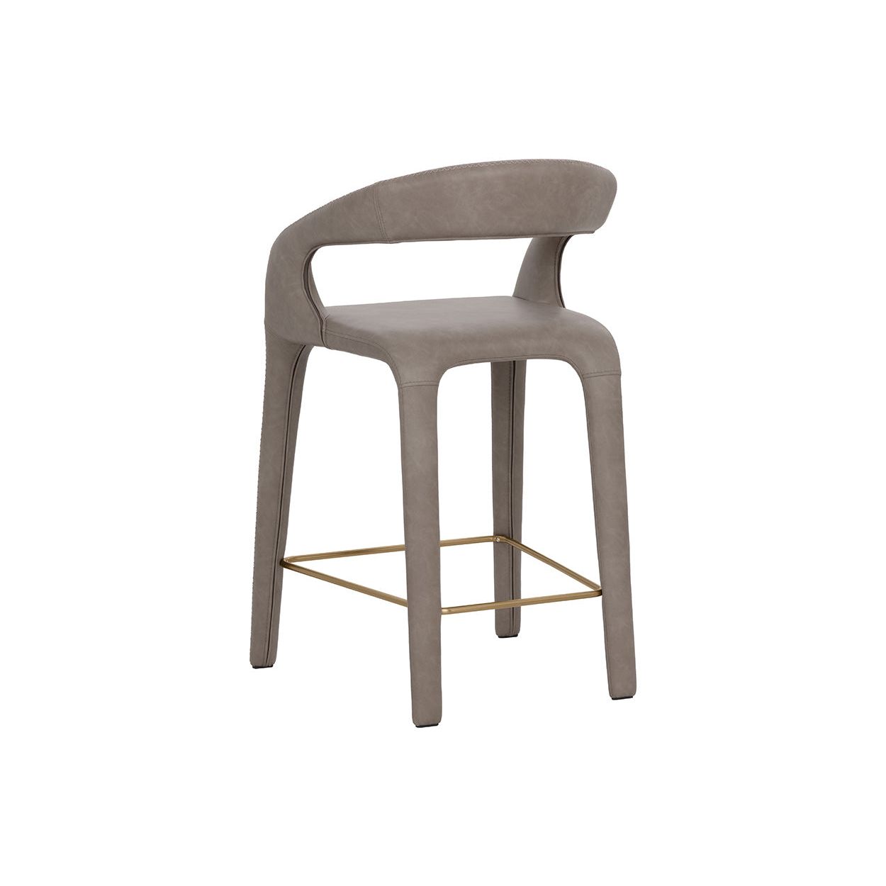 Tabouret de comptoir moderne en métal rembourré avec assise coussinée pour salle à manger