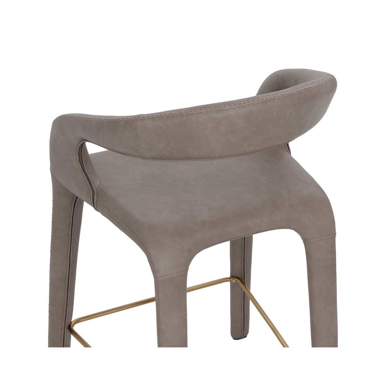 Tabouret de comptoir moderne en métal rembourré avec assise coussinée pour salle à manger