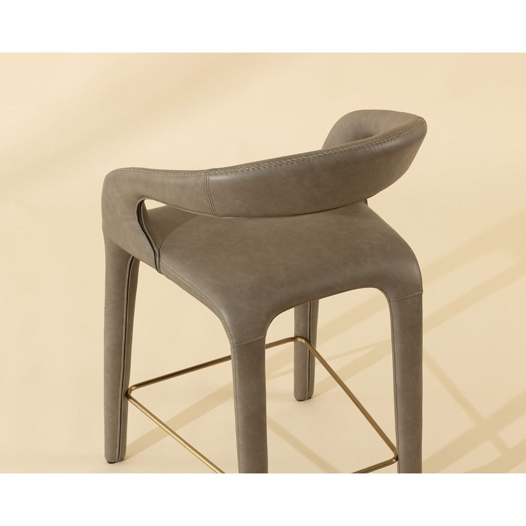 Tabouret de comptoir moderne en métal rembourré avec assise coussinée pour salle à manger